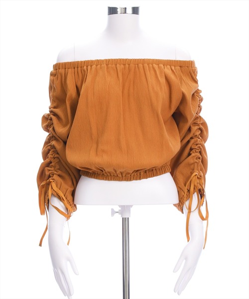 CLEAR BASIC（クリアベーシック）の「マルチway袖シャーリングブラウス [着回し力抜群 大人 カジュアル]（シャツ/ブラウス・レディース・ボルドー/テラコッタ/アイボリー/ブラック・F）」の18枚目の写真