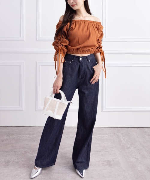 CLEAR BASIC（クリアベーシック）の「マルチway袖シャーリングブラウス [着回し力抜群 大人 カジュアル]（シャツ/ブラウス・レディース・ボルドー/テラコッタ/アイボリー/ブラック・F）」の5枚目の写真