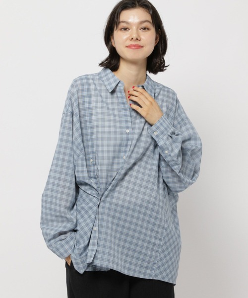 f*o様 ニコアンドnikoand…ブルーチェックシャツbe with M mi f*o様