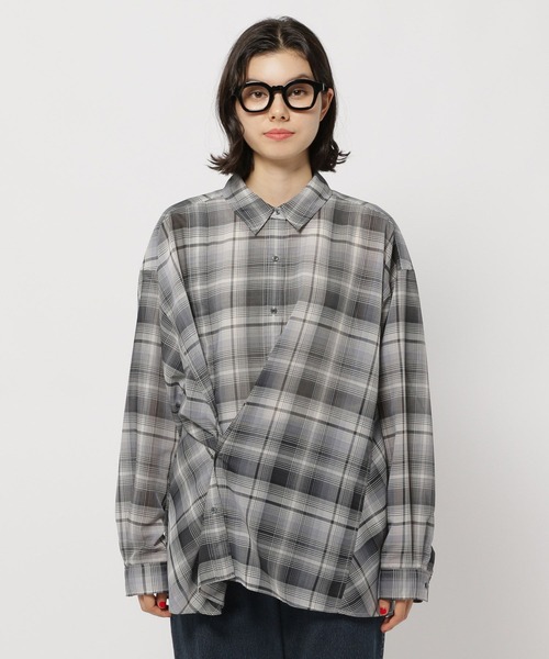 セール】ダブルフロントチェックシャツ（シャツ/ブラウス
