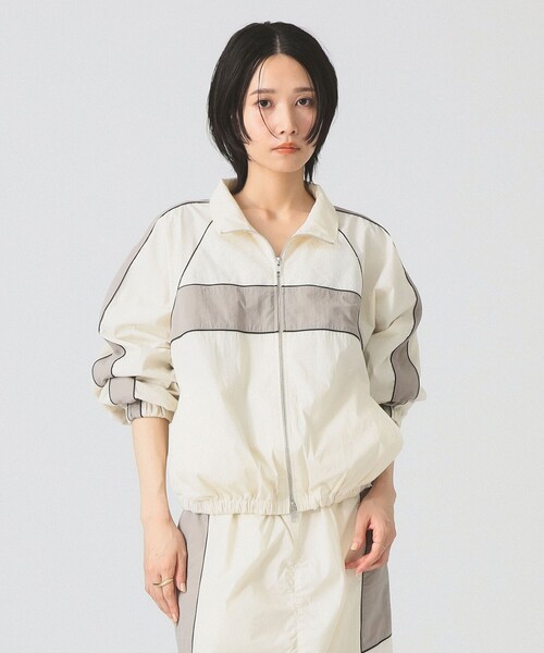 Ray BEAMS（レイビームス）の「レース キリカエ トラック ジャケット（ブルゾン・レディース・オフホワイト/ネイビー・0/1）」の2枚目の写真