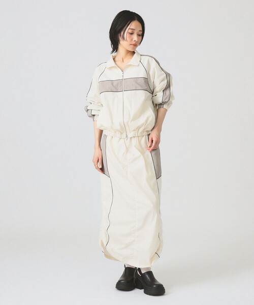 Ray BEAMS（レイビームス）の「レース キリカエ トラック ジャケット（ブルゾン・レディース・オフホワイト/ネイビー・0/1）」の3枚目の写真