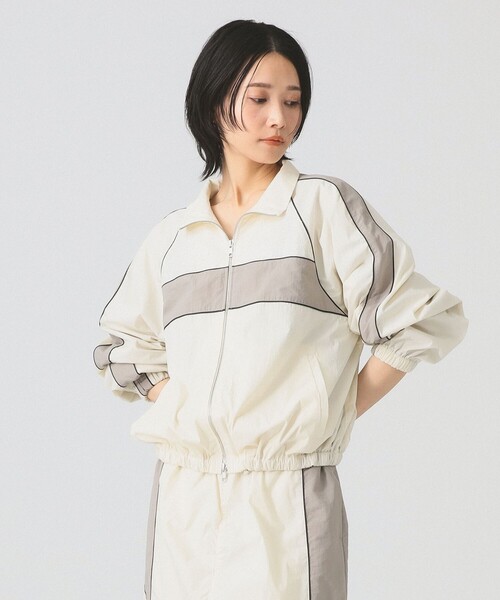 Ray BEAMS（レイビームス）の「レース キリカエ トラック ジャケット（ブルゾン・レディース・オフホワイト/ネイビー・0/1）」の6枚目の写真