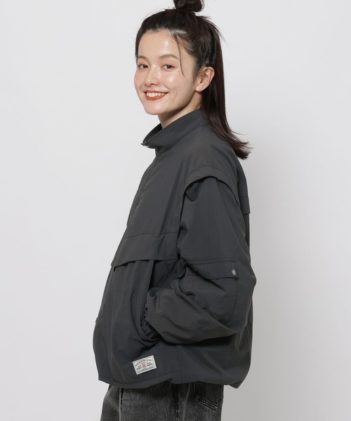 niko and...(ニコアンド)の「2WAYスタンドカラーブルゾン(ブルゾン・レディース・チャコール/ベージュ/ブラウン系その他・FREE)」の2枚目の写真