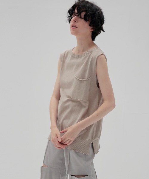DRESSLAVE(ドレスレイブ)の「stone wash knit tank(ストーンウォッシュニットタンク)(ニット/セーター・レディース・ベージュ/ライトブルー・38)」の13枚目の写真