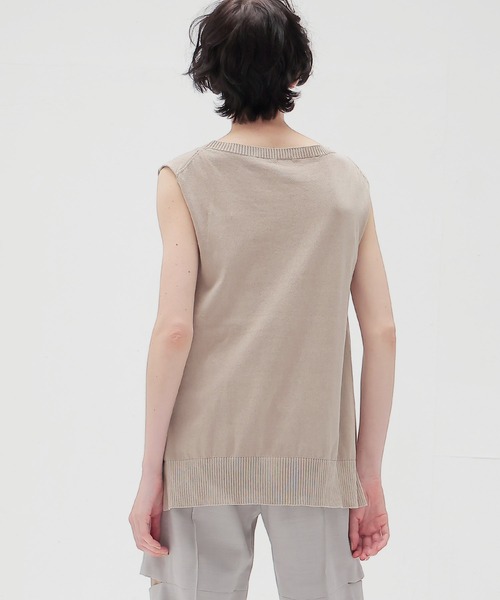 DRESSLAVE(ドレスレイブ)の「stone wash knit tank(ストーンウォッシュニットタンク)(ニット/セーター・レディース・ベージュ/ライトブルー・38)」の14枚目の写真