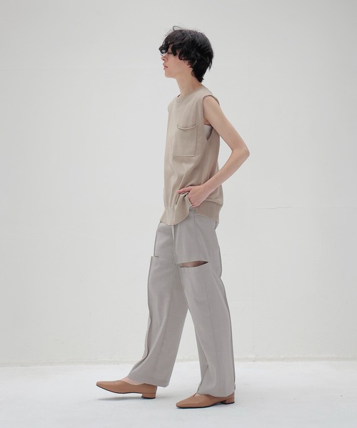 DRESSLAVE(ドレスレイブ)の「stone wash knit tank(ストーンウォッシュニットタンク)(ニット/セーター・レディース・ベージュ/ライトブルー・38)」の4枚目の写真