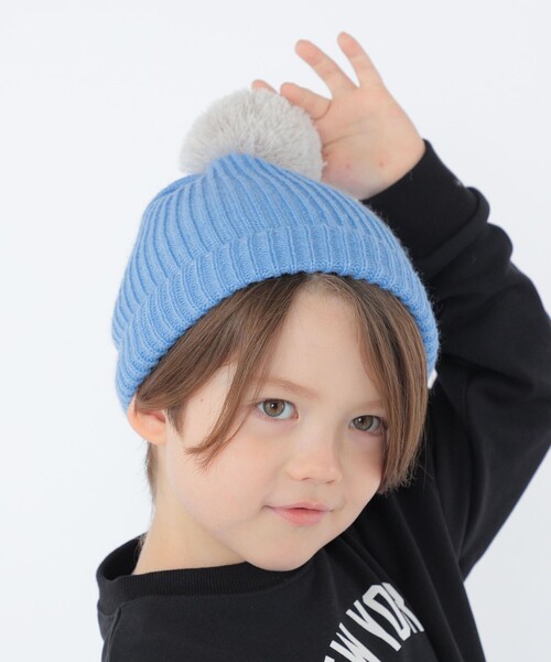 SHIPS（シップス）の「SHIPS KIDS:ポンポン ニット ワッチ（ニットキャップ/ビーニー・キッズ・ライトグレー/ライトブルー・MEDIUM/SMALL）」の11枚目の写真