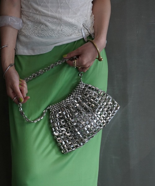 chuclla（チュクラ）の「メタルビーズ ショルダーバッグ cha25a005（ショルダーバッグ・レディース・シルバー・FREE）」の2枚目の写真