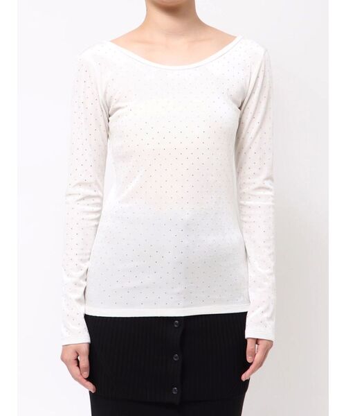 OUNNOUN（オウンノウン）の「【OUNNOUN】シャイニーベロアトップス（Tシャツ/カットソー・レディース・ブルー/ブラック/アイボリー・FREE）」の18枚目の写真