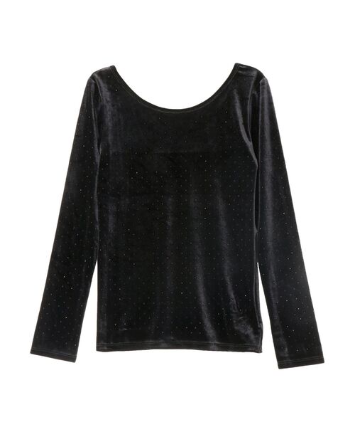 OUNNOUN（オウンノウン）の「【OUNNOUN】シャイニーベロアトップス（Tシャツ/カットソー・レディース・ブルー/ブラック/アイボリー・FREE）」の6枚目の写真