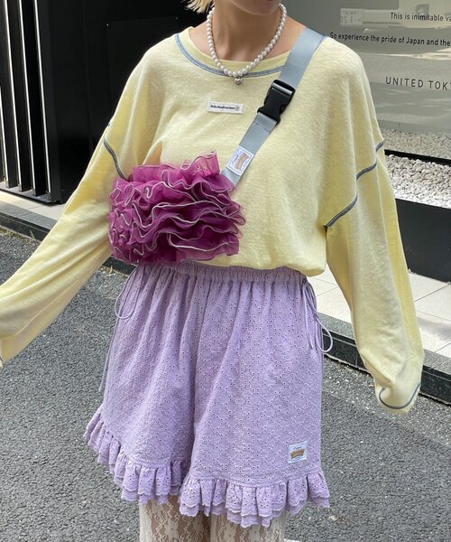 HELLO.SANFRANCISCO（ハローサンフランシスコ）の「【HELLO.SANFRANCISCO/ハローサンフランシスコ】チュールメローウエストBAG（ボディバッグ/ウエストポーチ・レディース・ブラック/パープル/オレンジ・FREE）」の12枚目の写真