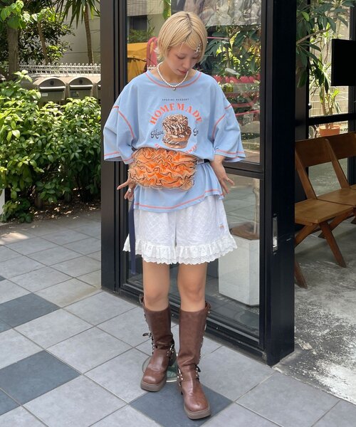 HELLO.SANFRANCISCO（ハローサンフランシスコ）の「【HELLO.SANFRANCISCO/ハローサンフランシスコ】チュールメローウエストBAG（ボディバッグ/ウエストポーチ・レディース・ブラック/パープル/オレンジ・FREE）」の7枚目の写真