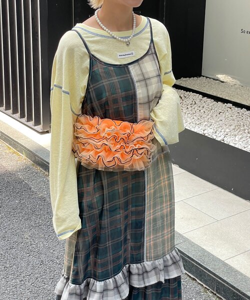 HELLO.SANFRANCISCO（ハローサンフランシスコ）の「【HELLO.SANFRANCISCO/ハローサンフランシスコ】チュールメローウエストBAG（ボディバッグ/ウエストポーチ・レディース・ブラック/パープル/オレンジ・FREE）」の10枚目の写真