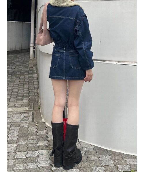 EMODA（エモダ）の「ボアカラーデニムブルゾン（ブルゾン・レディース・インディゴブルー/ブルー/ブラック・FREE）」の8枚目の写真