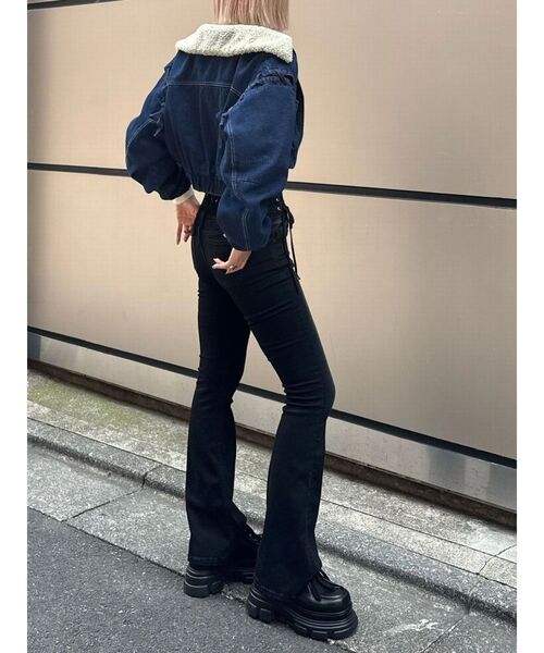 EMODA（エモダ）の「ボアカラーデニムブルゾン（ブルゾン・レディース・インディゴブルー/ブルー/ブラック・FREE）」の14枚目の写真