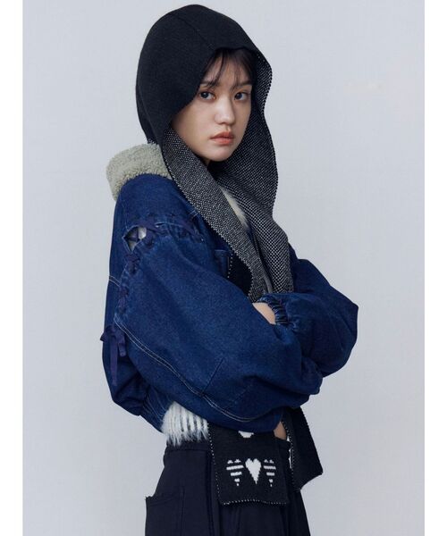 EMODA（エモダ）の「ボアカラーデニムブルゾン（ブルゾン・レディース・インディゴブルー/ブルー/ブラック・FREE）」の22枚目の写真
