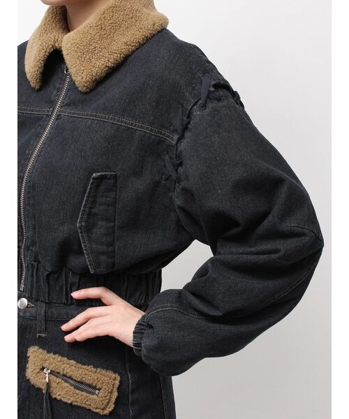 セール】ボアカラーデニムブルゾン（ブルゾン）｜EMODA（エモダ）の
