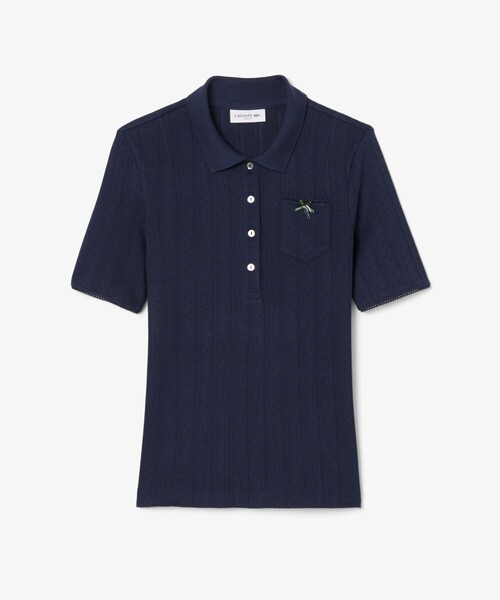 LACOSTE（ラコステ）の「レース調 リボン付き ポインテルニット 半袖ポロシャツ（ポロシャツ・レディース・ホワイト/ネイビー/ライトグリーン・34/36/40/38）」の20枚目の写真