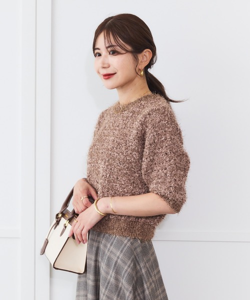 Sirin（シリン）の「【ZOZO限定】ツイードニットトップス（ニット/セーター・レディース・ブラウン/ベージュ・FREE）」の13枚目の写真