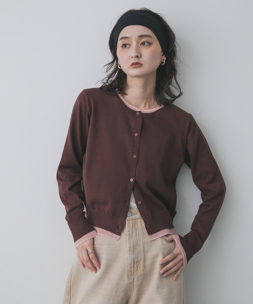 セール】『一部WEB限定カラー』レイヤードバイカラーニット