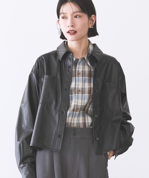 セール】Wポケットフェイクレザーシャツ（シャツ/ブラウス）｜AMERICAN