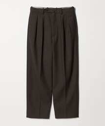 Steven Alan スラックスパンツ ウール 千鳥格子 ブラウン 【ウォッシャブル】パンツ ノータック ウールライク
