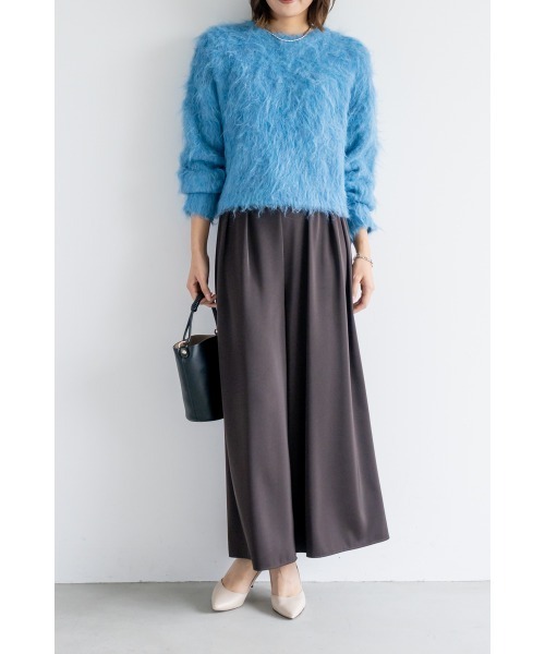 M.deux(エムドゥ)の「サテンタックワイドパンツ(その他パンツ・レディース・グレイッシュベージュ/ダークブラウン・MEDIUM)」の14枚目の写真