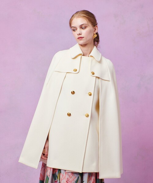 なおっち★ビーバーミドル丈コート　ウール　赤　レッド　ルルウィルビー LOULOU WILLOUGHBY】シャルムビーバーケープコート（チェスターコート