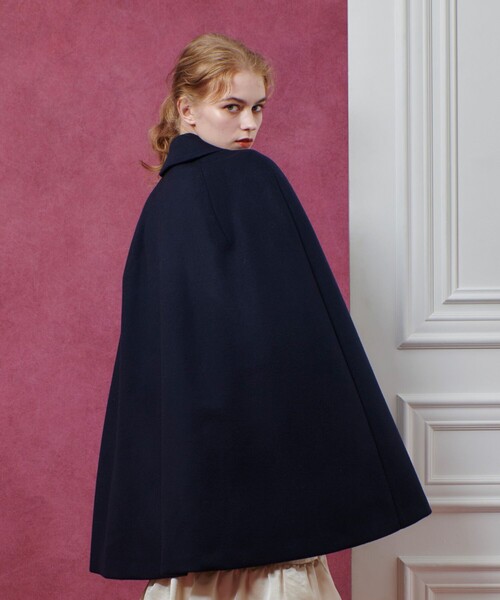 IENA　二重織シャルムビーバーケープコート　ネイビー 二重織シャルムビーバーケープコート | イエナ(IENA) | マルイウェブ
