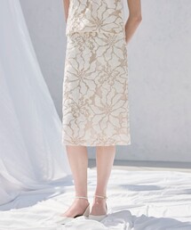 Paul Stuart（ポールスチュアート）の「【ウォッシャブル】フラワーコードレース　スカート（スカート）」