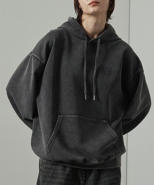 Alfred Alex(アルフレッドアレックス)の「【Alfred Alex】ヴィンテージ加工ケミカルウォッシュ ワンポイント刺繍 ダンボールプルオーバーパーカー【セットアップ対応】(パーカー・メンズ・ワイン/ブラック/グレー/ネイビー・L/M)」の13枚目の写真