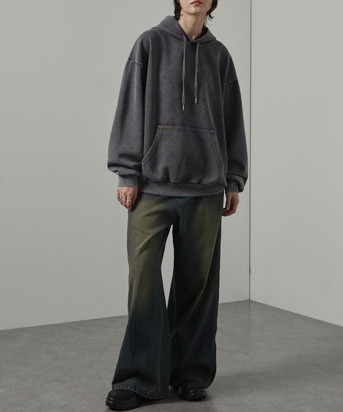 Alfred Alex(アルフレッドアレックス)の「【Alfred Alex】ヴィンテージ加工ケミカルウォッシュ ワンポイント刺繍 ダンボールプルオーバーパーカー【セットアップ対応】(パーカー・メンズ・ワイン/ブラック/グレー/ネイビー・L/M)」の19枚目の写真