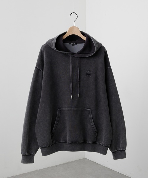 Alfred Alex】ヴィンテージ加工ケミカルウォッシュ ワンポイント刺繍