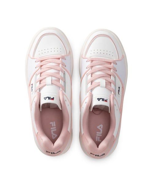 FILA(フィラ)の「FILA COURT FEATHERY V2(スニーカー・レディース・ホワイト×ピンク・24.0cm/25.0cm/23.0cm/22.0cm/26.0cm)」の2枚目の写真