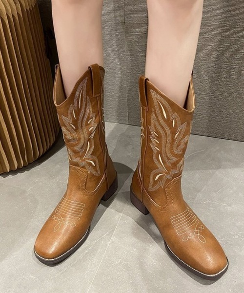 Ritzy(リッツィー)の「ウエスタンブーツ(ブーツ・レディース・ブラック/キャメル/モカ・23/23.5/24/24.5/25)」の3枚目の写真