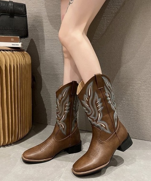 Ritzy(リッツィー)の「ウエスタンブーツ(ブーツ・レディース・ブラック/キャメル/モカ・23/23.5/24/24.5/25)」の1枚目の写真