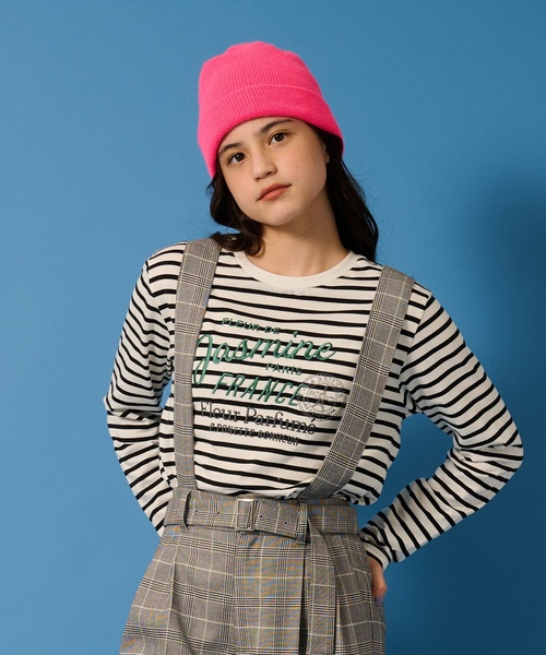 pom ponette junior（ポンポネットジュニア）の「【GOOD PRICE】エッフェルエンブレムロンT（Tシャツ/カットソー・キッズ・ブルーグレー/オフホワイト/エンジ/カラフル・M:150cm/LL(165cm)/S:140cm/L:160cm）」の4枚目の写真