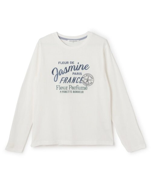 pom ponette junior（ポンポネットジュニア）の「【GOOD PRICE】エッフェルエンブレムロンT（Tシャツ/カットソー・キッズ・ブルーグレー/オフホワイト/エンジ/カラフル・M:150cm/LL(165cm)/S:140cm/L:160cm）」の5枚目の写真