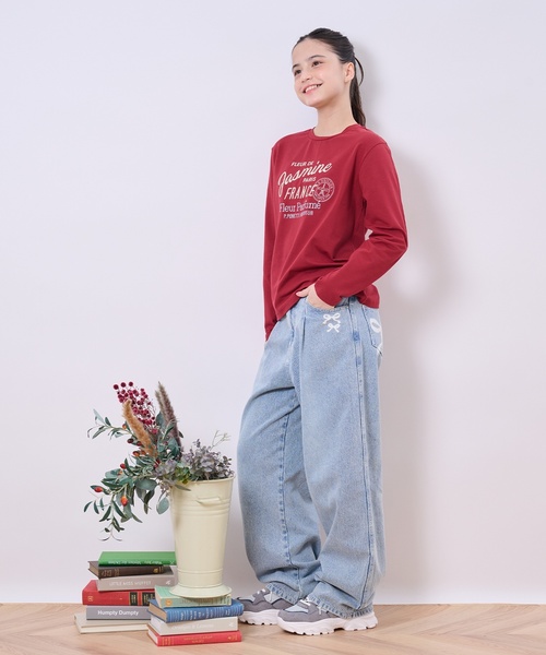 pom ponette junior（ポンポネットジュニア）の「【GOOD PRICE】エッフェルエンブレムロンT（Tシャツ/カットソー・キッズ・ブルーグレー/オフホワイト/エンジ/カラフル・M:150cm/LL(165cm)/S:140cm/L:160cm）」の15枚目の写真