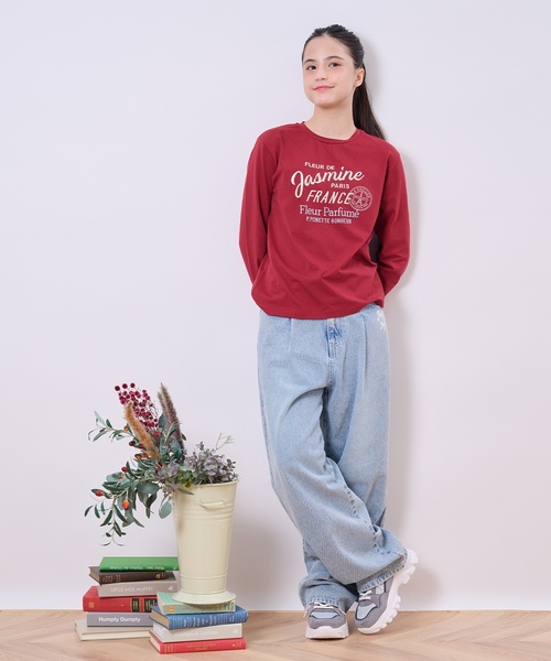 pom ponette junior（ポンポネットジュニア）の「【GOOD PRICE】エッフェルエンブレムロンT（Tシャツ/カットソー・キッズ・ブルーグレー/オフホワイト/エンジ/カラフル・M:150cm/LL(165cm)/S:140cm/L:160cm）」の16枚目の写真