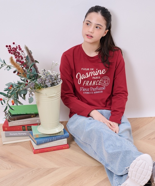 pom ponette junior（ポンポネットジュニア）の「【GOOD PRICE】エッフェルエンブレムロンT（Tシャツ/カットソー・キッズ・ブルーグレー/オフホワイト/エンジ/カラフル・M:150cm/LL(165cm)/S:140cm/L:160cm）」の17枚目の写真