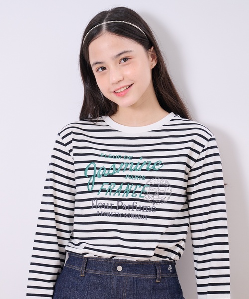pom ponette junior（ポンポネットジュニア）の「【GOOD PRICE】エッフェルエンブレムロンT（Tシャツ/カットソー・キッズ・ブルーグレー/オフホワイト/エンジ/カラフル・M:150cm/LL(165cm)/S:140cm/L:160cm）」の20枚目の写真