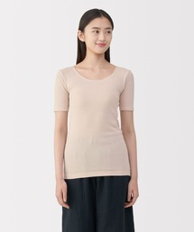 無印良品(ムジルシリョウヒン)の婦人 あったか綿 半袖Tシャツ(インナーウェア/肌着)