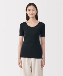 無印良品（ムジルシリョウヒン）の「婦人　あったか綿　半袖Ｔシャツ（インナーウェア/肌着・レディース）」