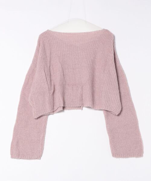 Lace Ladies(レースレディース)の「Vネック ワンボタン ショート ニット カーディガン(カーディガン/ボレロ・レディース・グレー/アイボリー/ピンク・FREE)」の4枚目の写真