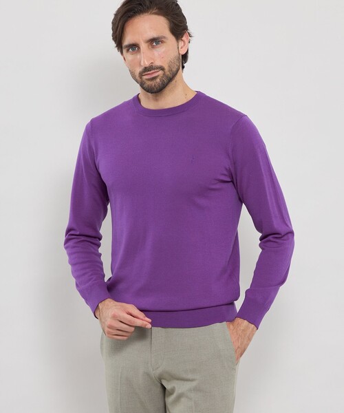 MACKINTOSH LONDON(マッキントッシュ ロンドン)の「14ゲージウォッシャブルウールクルーネックニット(ニット/セーター・メンズ・ネイビー/ブラック/ブルー/ベージュ系その他7/パープル系その他4/グレー系その他・M/L/XL)」の6枚目の写真