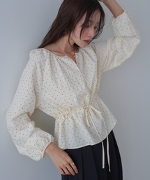 Bab（バブ）の「ドットウエストシャーリングブラウス（シャツ/ブラウス）」