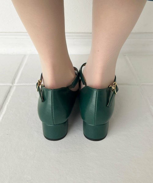 an another angelus(アンアナザーアンジェラス)の「刺繍入りクロスストラップパンプス/fint フィント(パンプス・レディース・アイボリー/ブルーグリーン/ブラック・S/M/L)」の10枚目の写真