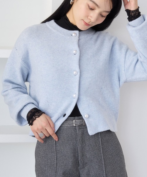 VIS（ビス）の「袖クシュクシュハイネックテレコインナープルオーバー/静電気防止・イージーケア（Tシャツ/カットソー・レディース・オフホワイト/ブラック/サックスブルー/グレー・FREE）」の17枚目の写真